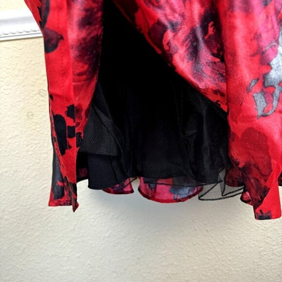 Jodi Kristopher SZ 3 Circle Skirt Red Black Lined Tulle Whimsigoth Fairy Vampire - Picture 2 of 8